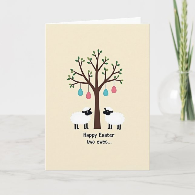 Springtime Sheep Tree Art Card Kort (Framsida)