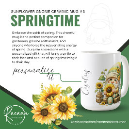 Springtime Solros Gnome Ceramic Mugg