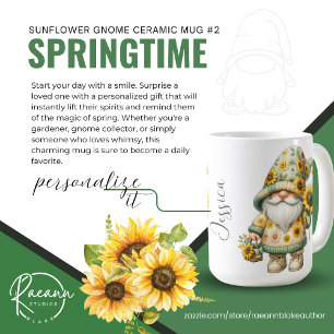 Springtime Solros Gnome Ceramic Mugg