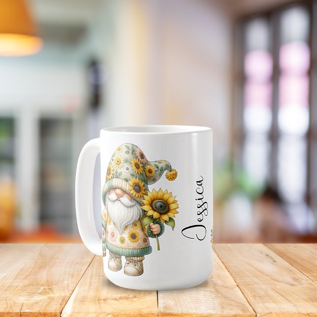 Springtime Solros Gnome Ceramic Mugg (Skapare uppladdad)