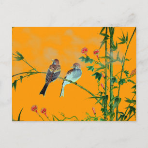 Springtime Sparrows Vykort