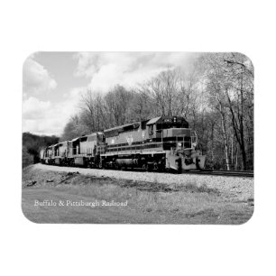 Springtime Tåg Engine B&W Souvenir Fridge Magnet