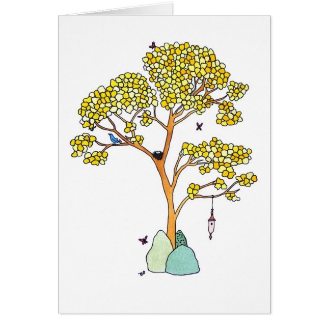 Springtime, tom hälsningskort (Framsidan)