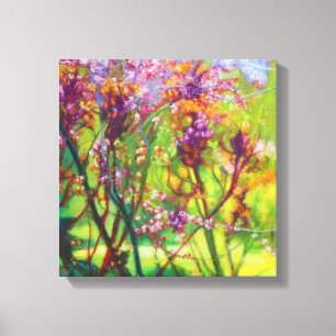 Springtime Träd, Impressionist Forest Landscape Canvastryck