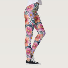 Springtime-trädgård - Blommönster 2 - Lagar Leggings