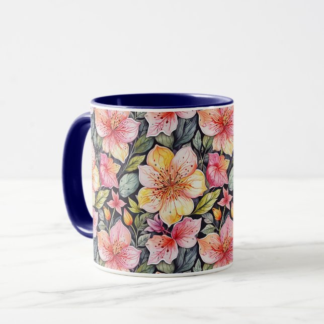 Springtime-trädgård - Foral mönster 1 - Kaffe Mugg (Framsida vänster)