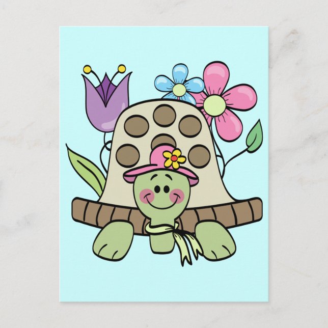 Springtime Turtle Tshirts och Gifts Vykort (Framsida)