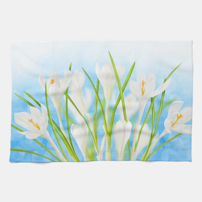 Springtime (vita skurkar) kökshandduk (Horisontell)