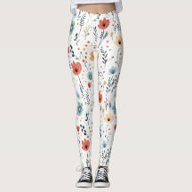 Springtime Wildblommor Mönster, Rust, Tan, Blue