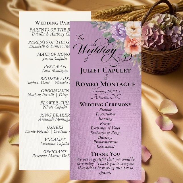 Springtime Wildflowers - Lavender Wedding Program (Skapare uppladdad)