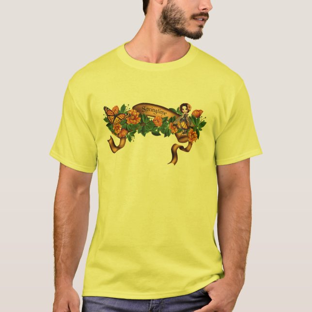 Springtimeorangen blomstrar Fae Tee Shirt (Framsida)