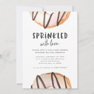 Sprinklad med babydusch för kärlek-donut meddelande
