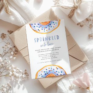 Sprinklad med babydusch för kärlek-donut meddelande