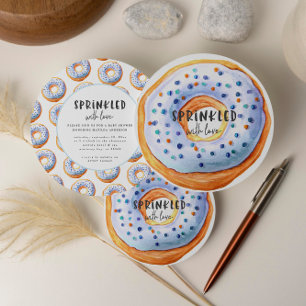 Sprinklad med babydusch för kärlek-donut meddelande