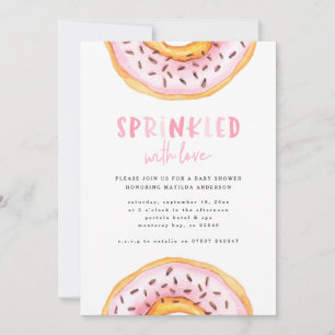 Sprinklad med babydusch för kärlek-donut meddelande