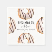 Sprinklad med babydusch för kärlek-donut