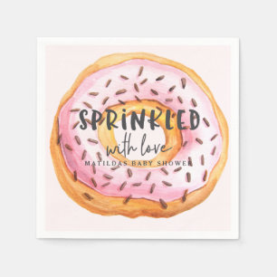 Sprinklad med babydusch för kärlek-donut pappersservett