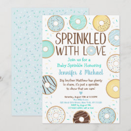 Sprinklad med Kärlek Blue Donut Baby Sprinkle Inbjudningar