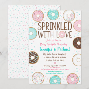 Sprinklad med Kärlek Donut Baby Sprinkle Inbjudningar