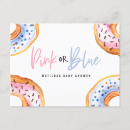 Sprinklad med kärlek donut babyduschmeddelande helg vykort