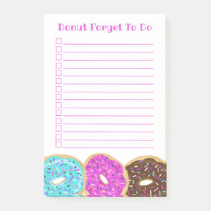 Sprinklade donuts glömmer inte att göra kryssruta post-it block