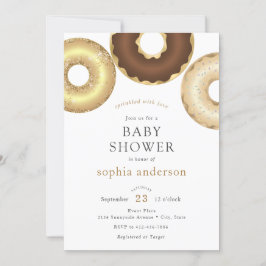 Sprinklär med Kärlek Donut Baby Shower Inbjudningar