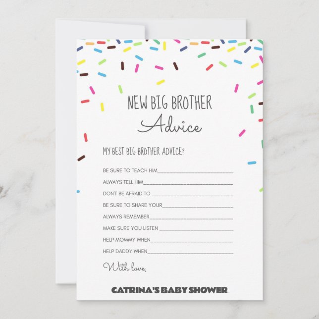 Sprinkle Baby Shower - Editable Namn, 5x7 Inbjudningar (Framsida)