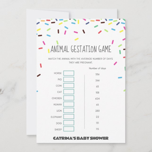 Sprinkle Baby Shower - Editable Namn, 5x7 Inbjudningar (Framsida)