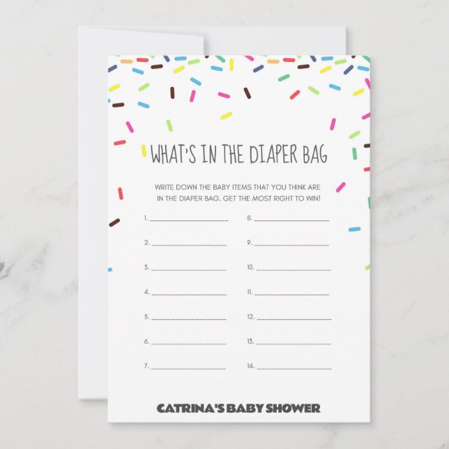 Sprinkle Baby Shower - Editable Namn, 5x7 Inbjudningar (Framsida)