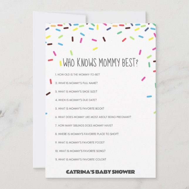 Sprinkle Baby Shower - Editable Namn, 5x7 Inbjudningar (Framsida)