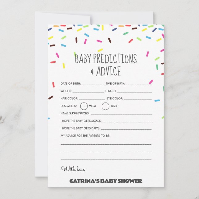 Sprinkle Baby Shower - Editable Namn, 5x7 Inbjudningar (Framsida)