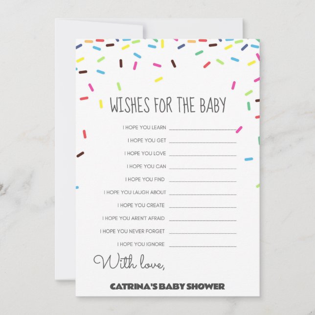 Sprinkle Baby Shower - Editable Namn, 5x7 Inbjudningar (Framsida)