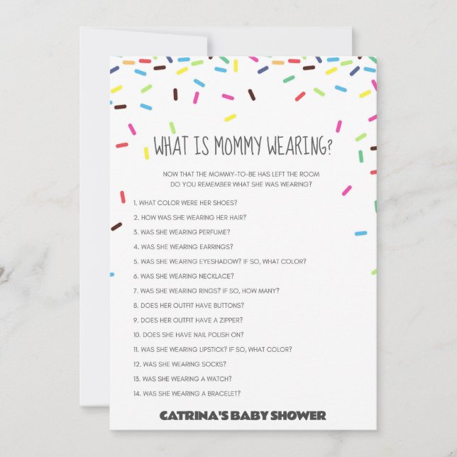 Sprinkle Baby Shower - Editable Namn, 5x7 Inbjudningar (Framsida)