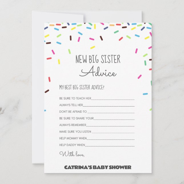 Sprinkle Baby Shower - Editable Namn, 5x7 Inbjudningar (Framsida)