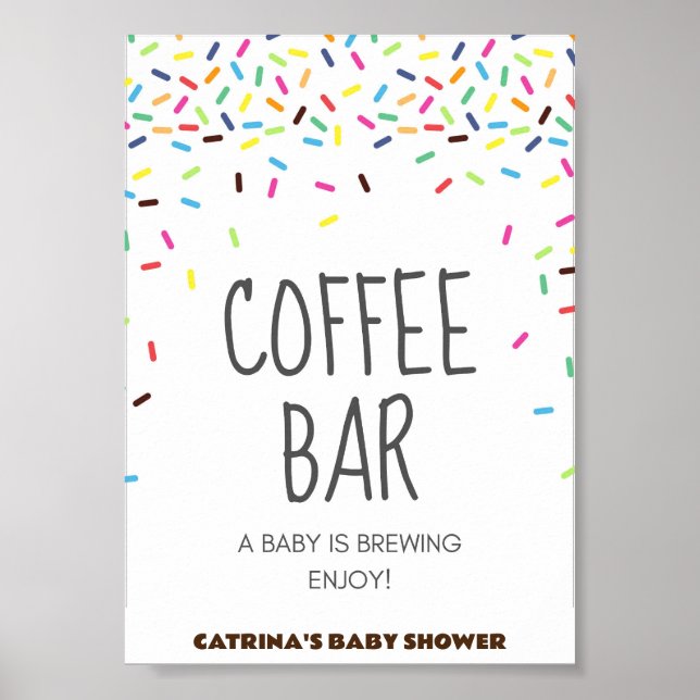 Sprinkle Baby Shower Party-tecken Poster (Framsidan)