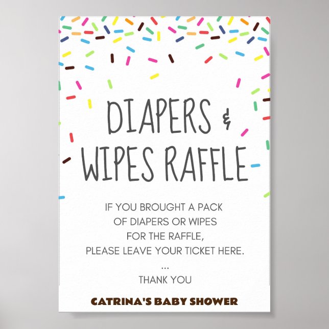 Sprinkle Baby Shower Party-tecken Poster (Framsidan)