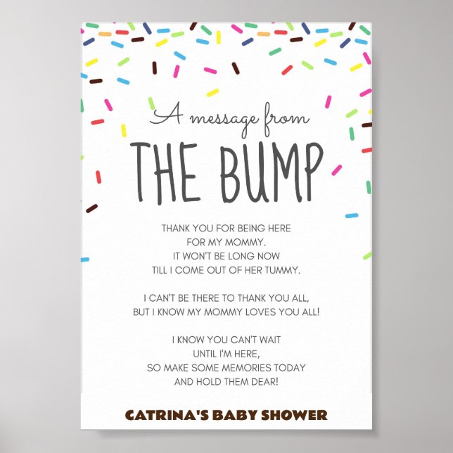 Sprinkle Baby Shower Party-tecken Poster (Framsidan)