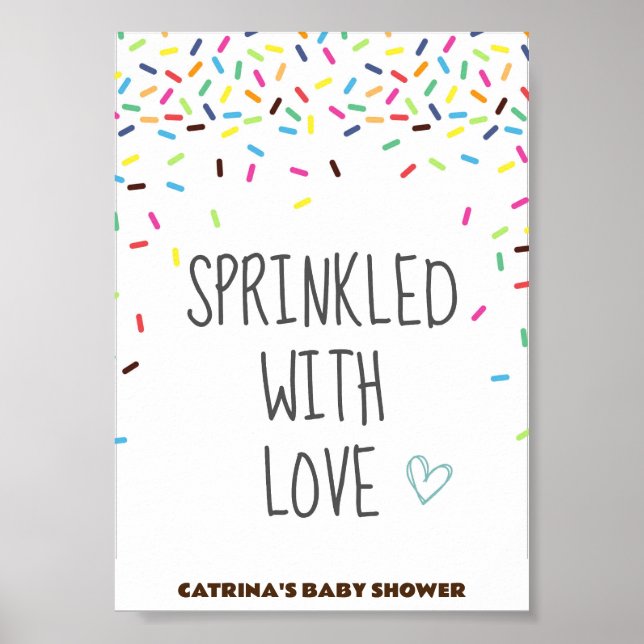 Sprinkle Baby Shower Party-tecken Poster (Framsidan)