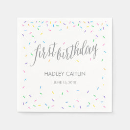 Sprinkle Confetti 1:a födelsedagslapkins Pappersservett