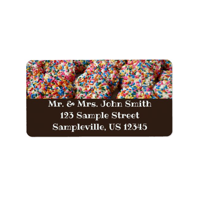 Sprinkle Cookies Roligt Baking Photography Adressetikett (Framsidan)