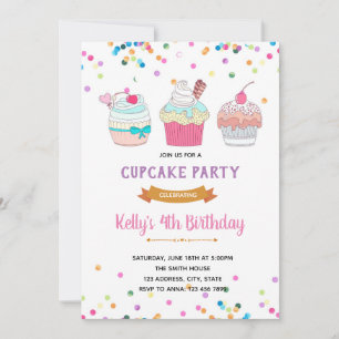 Sprinkle Cupcake krigsfest inbjudan