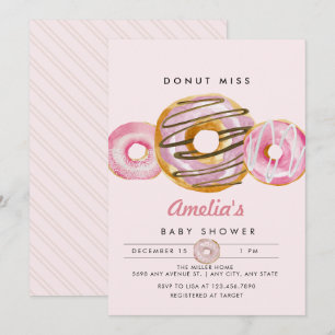 Sprinkle Donut Baby Shower för Rosa Girls Inbjudningar