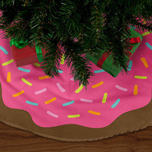 Sprinkle Donut Cute Julgran Skirt Julgransmatta Fleece