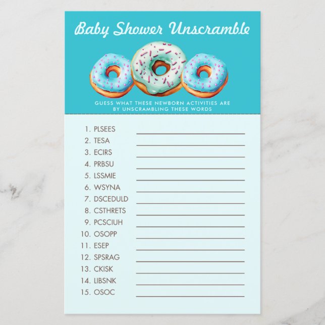 Sprinkle Donut | Ordsällskap | Baby Shower-spel  (Framsida)