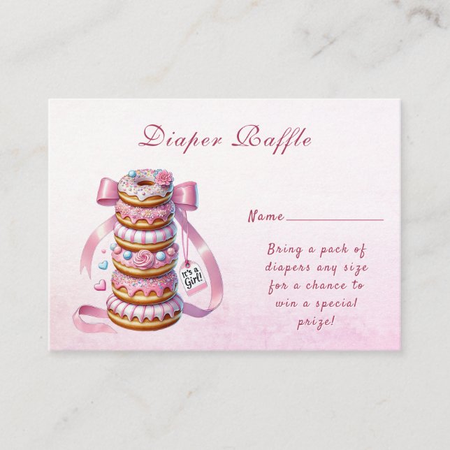 Sprinkle Donuts Rosa Ribbon Baby Shower-hölje Tilläggskort (Framsida)