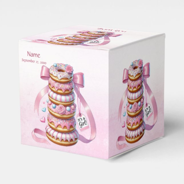 Sprinkle Donuts Rosa Ribbon Favoritbox Presentaskar (Framsidan Sidan)