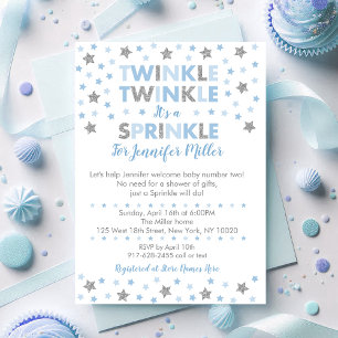 Sprinkle för baby blue Twinkle Star Baby Inbjudningar