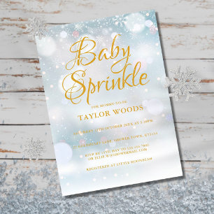 Sprinkle för första Snöflingor Baby / Shower Inbjudningar