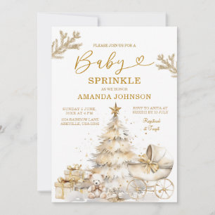 Sprinkle för guld Julgran Winter Helgdag Baby Inbjudningar