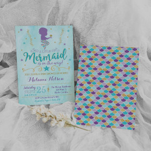 Sprinkle för inbjudan till sjöjungfru babystövel